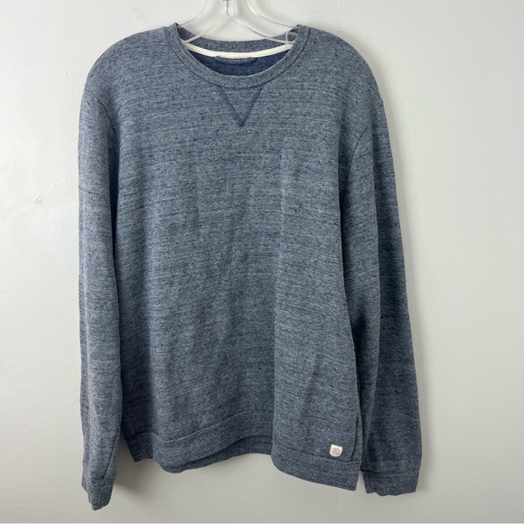 Marine Layer Re Spun Men's Heathered Blue Crewneck Sweater - Picture 1 of 5